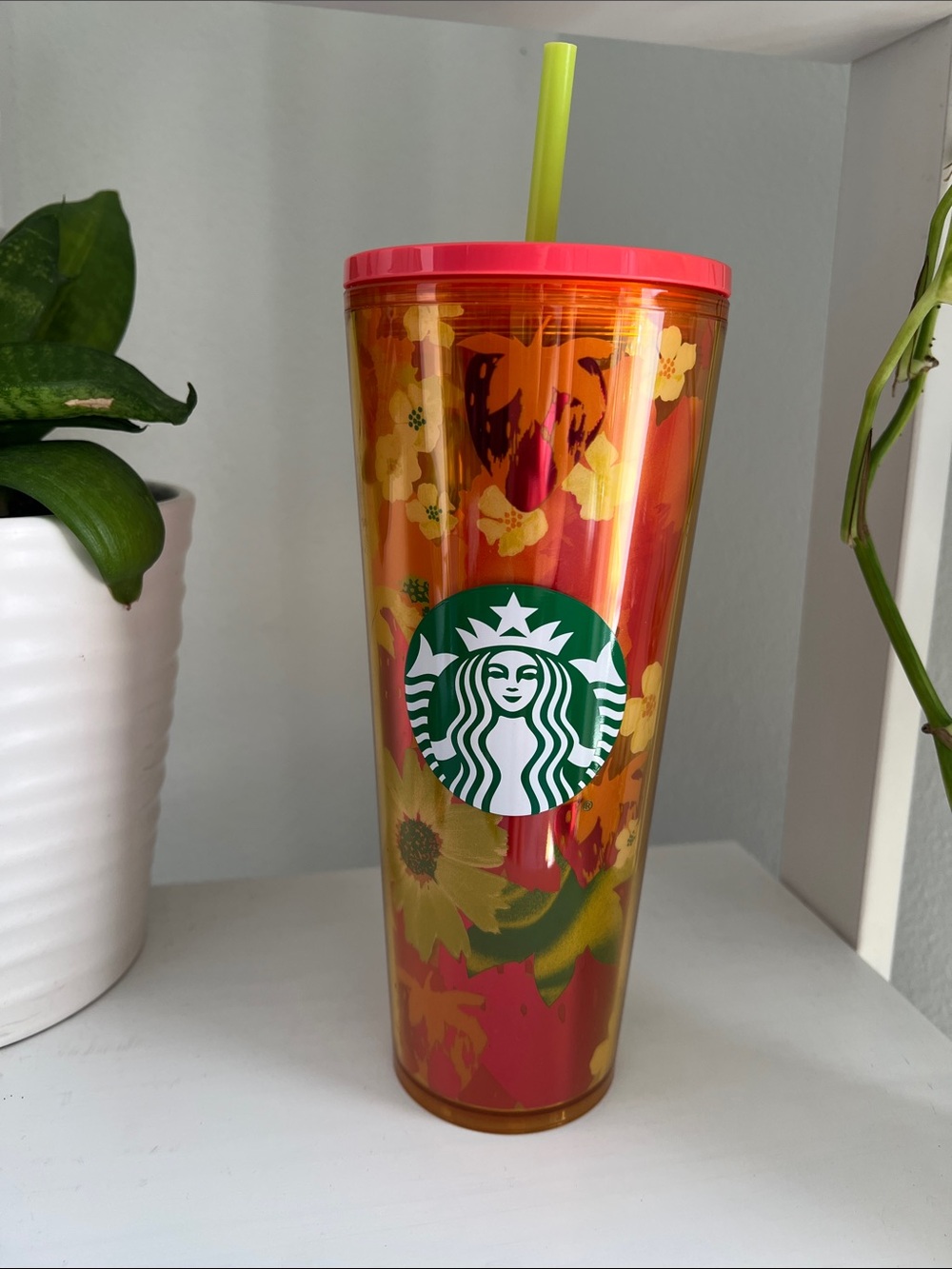 Starbucks Floral Acrylic Tumbler